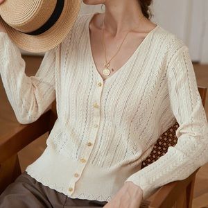 Simple Retro Emma Cable Knit Cardigan